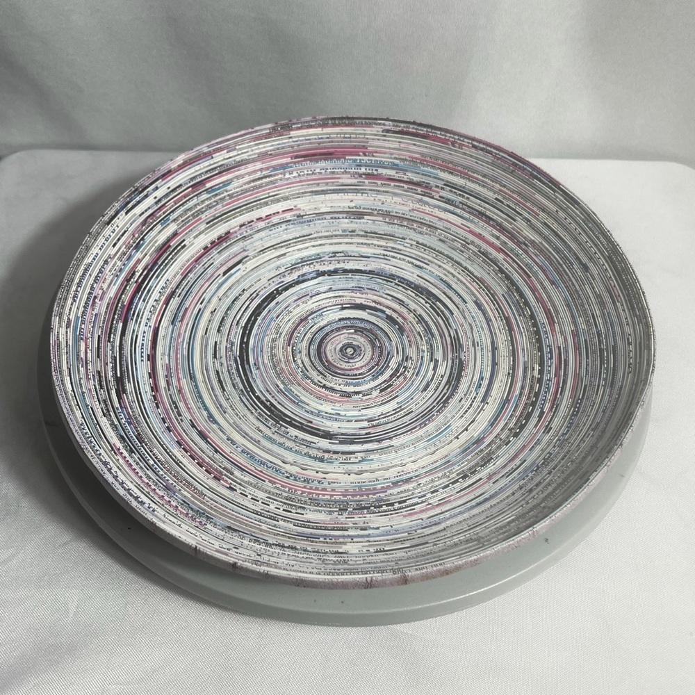 Ten Thousand Villages Recycled Coiled Paper Bowl Handmade Vietnam 11”